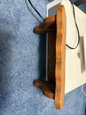 Solid Wood Decorative Footed Shelf - Warm Oak Finish